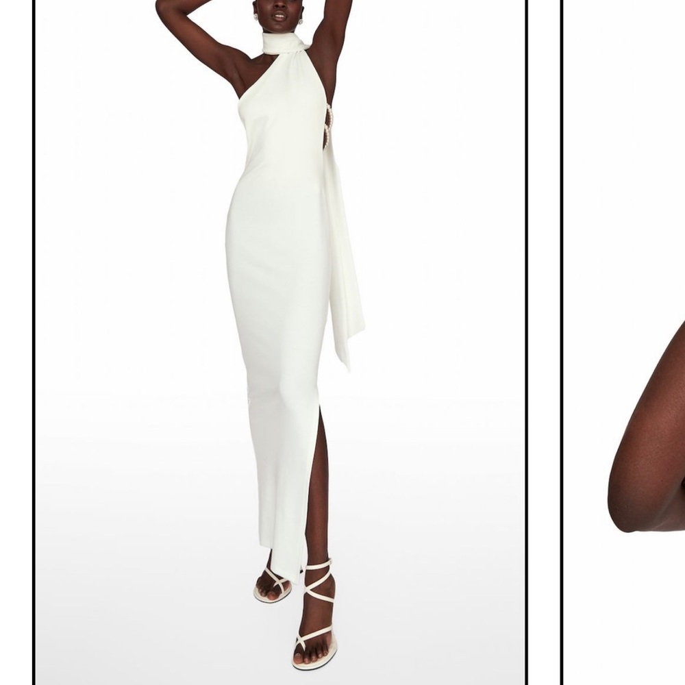 Khanums Kara Maxi Scarf Dress in White.